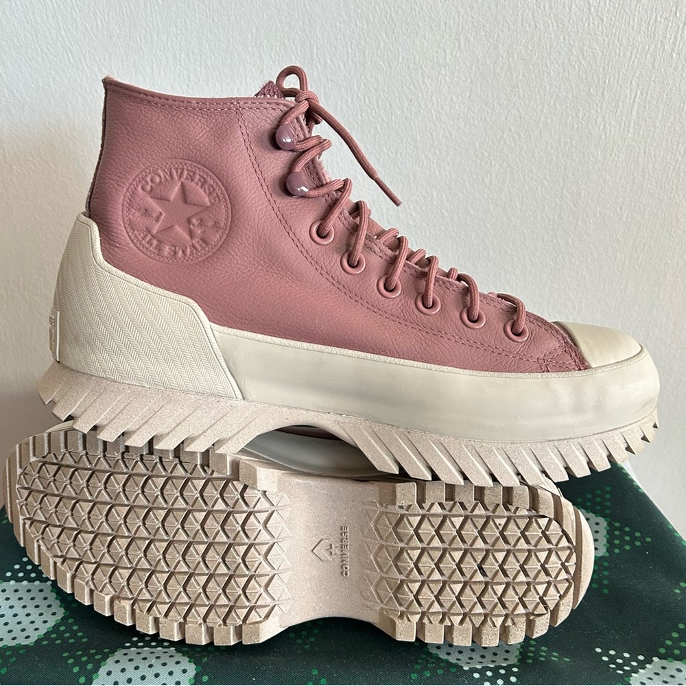 Converse High-Top Sneakers in Dusty Pink and Cream